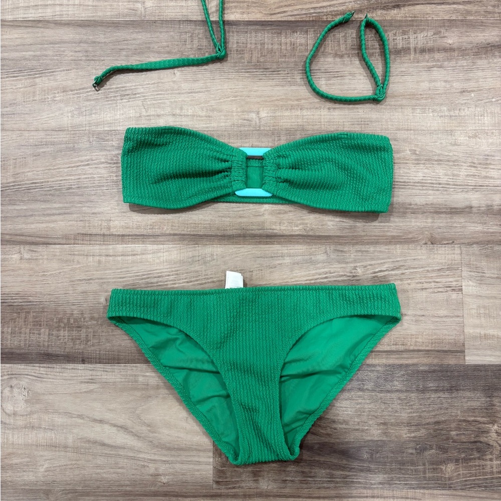 Green Bandeau Bikini Set